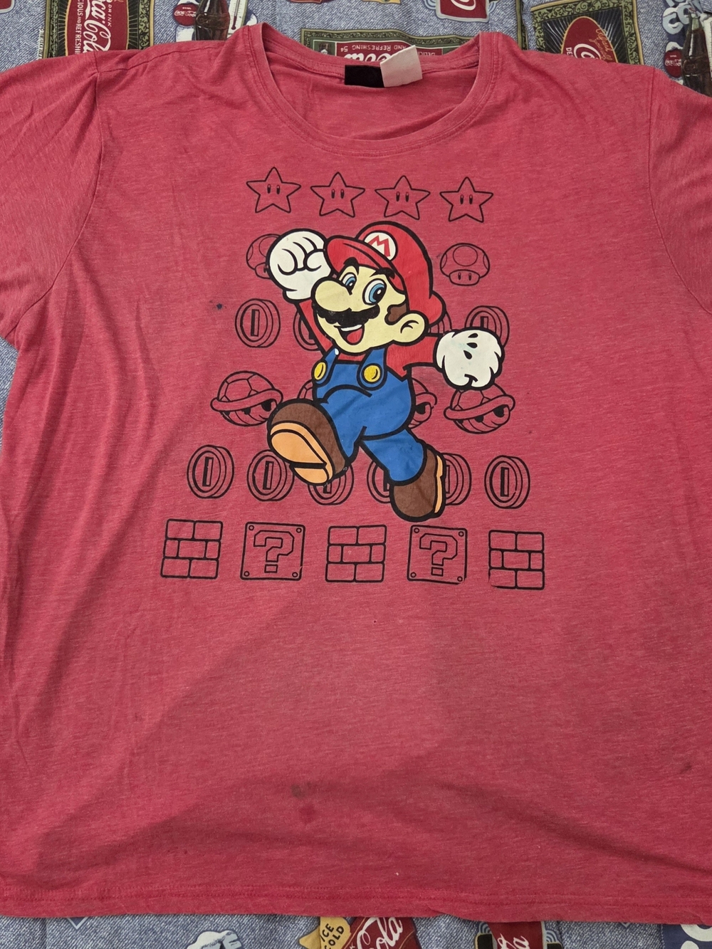 Nintendo Super Mario Red Graphic Tee with Blue Overalls